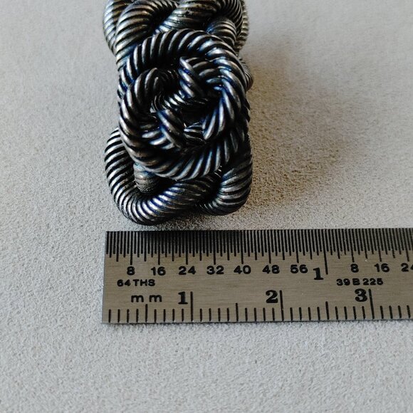 Gucci Interlocking G Chain Ring 925 Sterling Silver Size US 7.5 - Picture 8 of 9